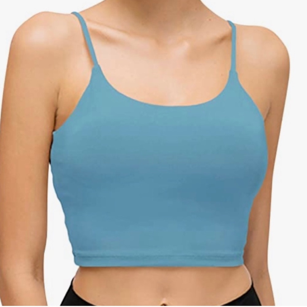 blue amazon athletic top (cropped)